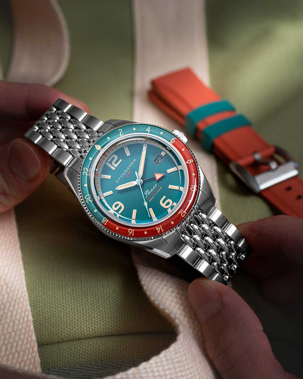 Relógio Spinnaker Automático Fleuss GMT SP-5120-33 *Kit Pulseira