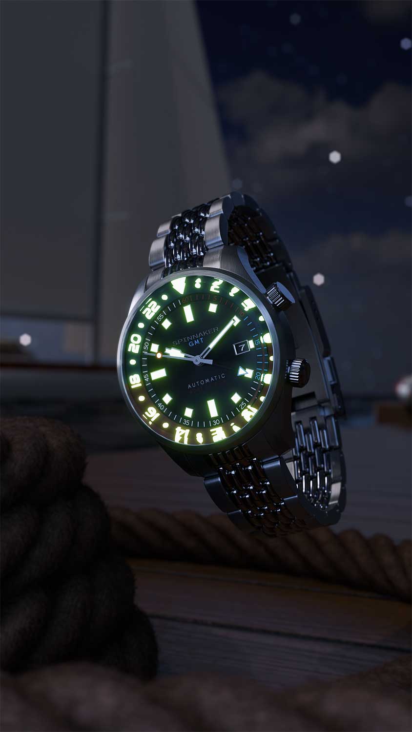 Relógio Spinnaker Automático Bradner GMT SP-5121-55 *Kit Pulseira Extra