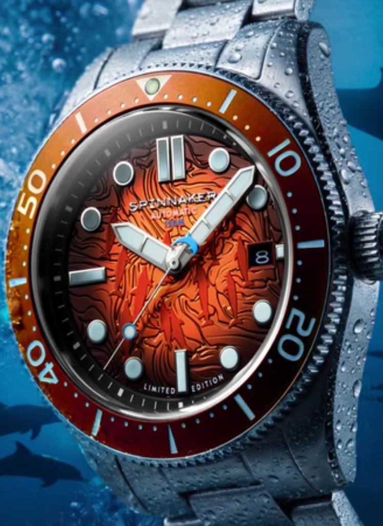 Relógio Spinnaker Automático CROFT MID-SIZE Sunrise Splash SP-5177-33 *Ed Ltda do Projeto Golfinho