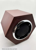 Estojo Simples Hexagonal em Couro Marrom para Relógios Automáticos *Watch Winder