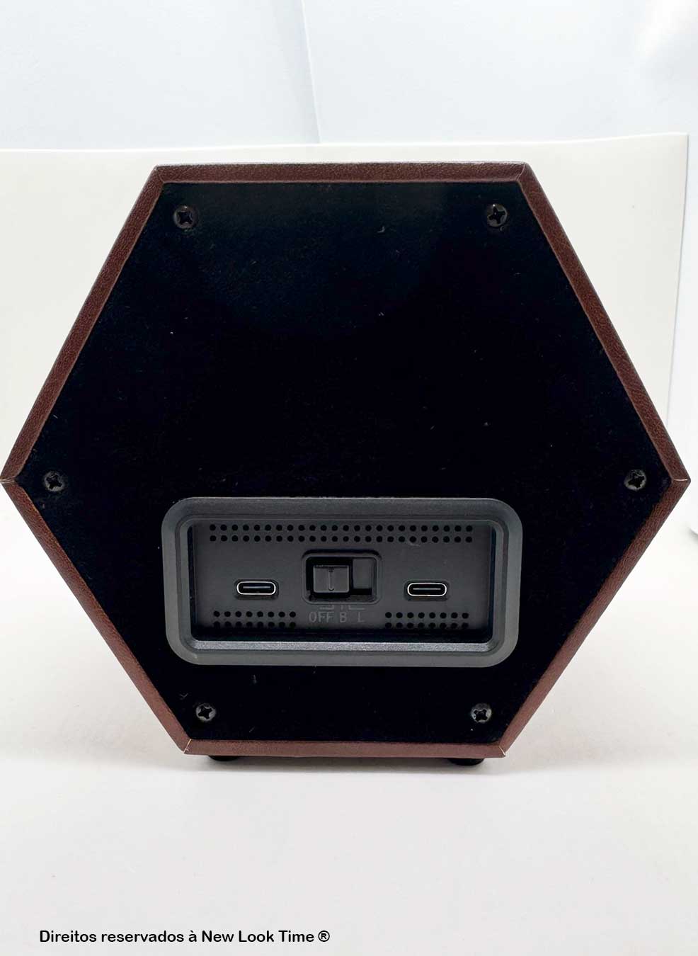 Estojo Simples Hexagonal em Couro Marrom para Relógios Automáticos *Watch Winder