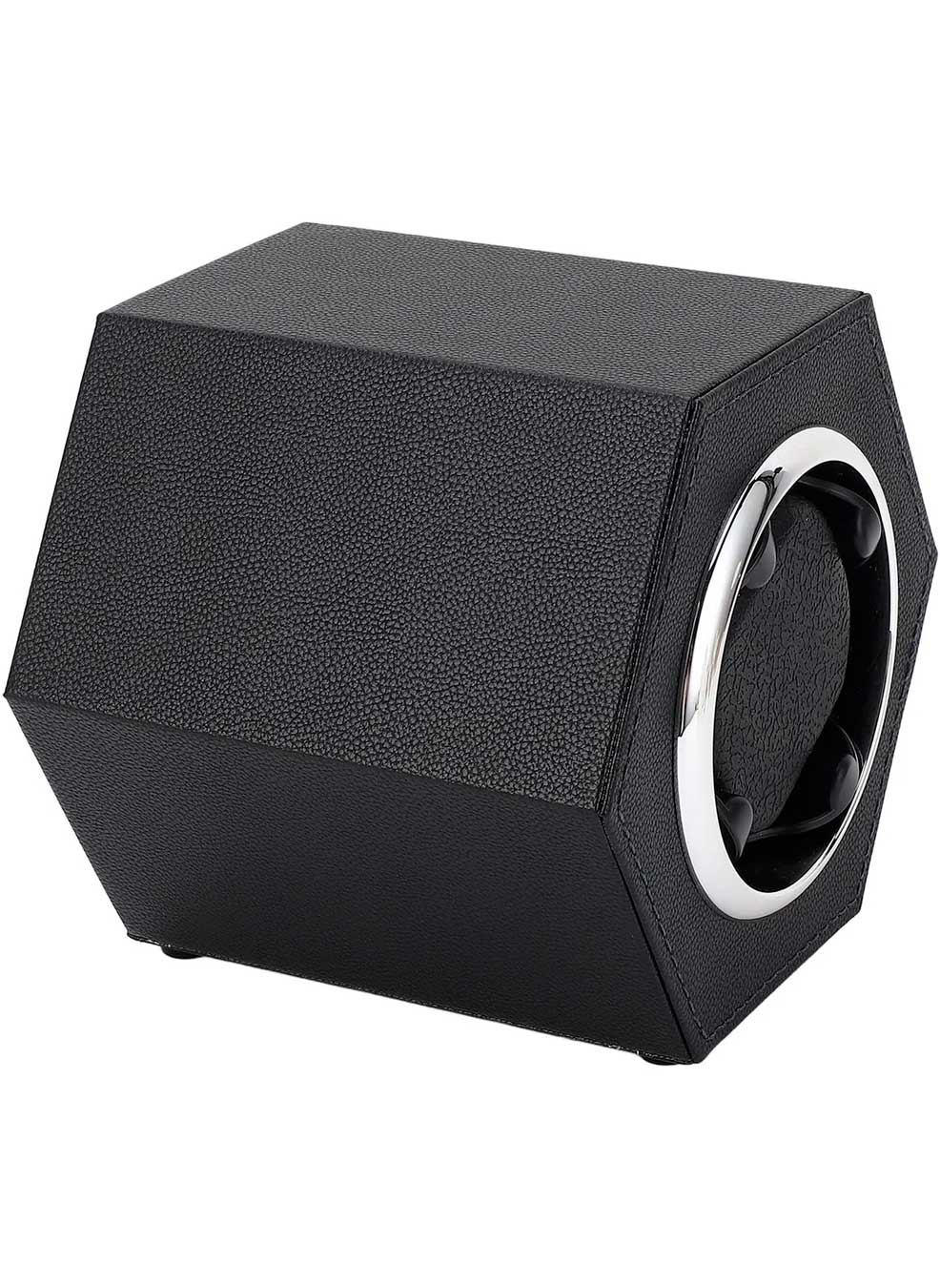 Estojo Simples Hexagonal em Couro Preto para Relógios Automáticos *Watch Winder