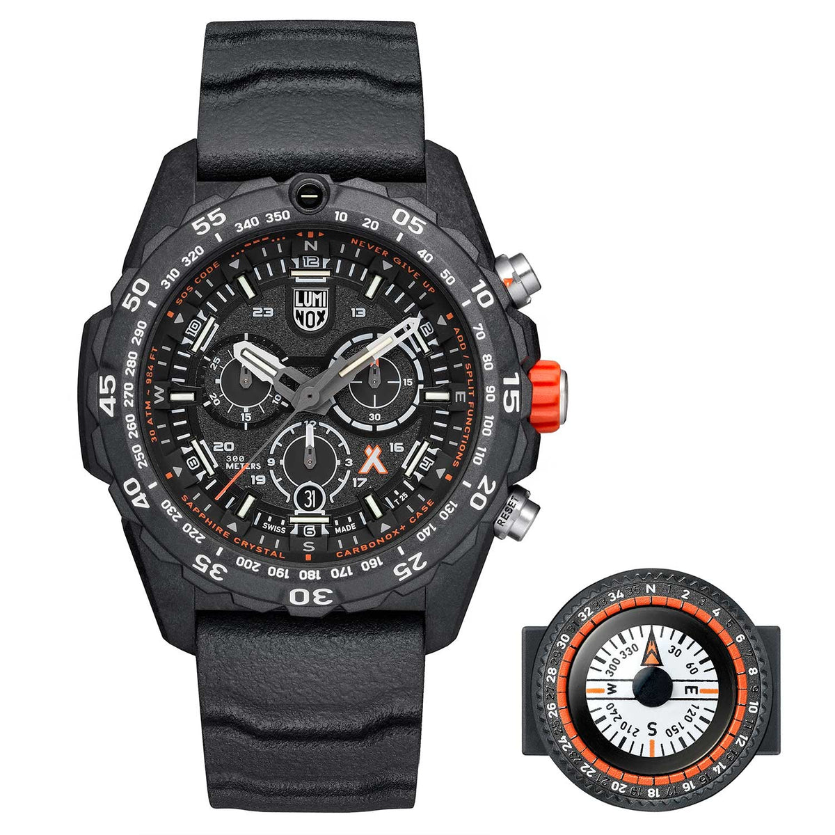 RELÓGIO LUMINOX BEAR GRYLLS SURVIVAL MASTER SERIES 3741 *Safira *45mm *Swiss Made