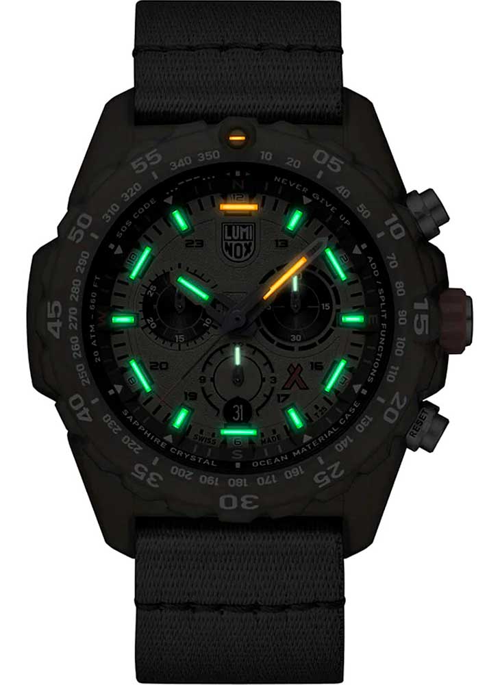 RELÓGIO LUMINOX BEAR GRYLLS SURVIVAL ECO MASTER SERIES 3757 *Safira *45mm *Swiss Made