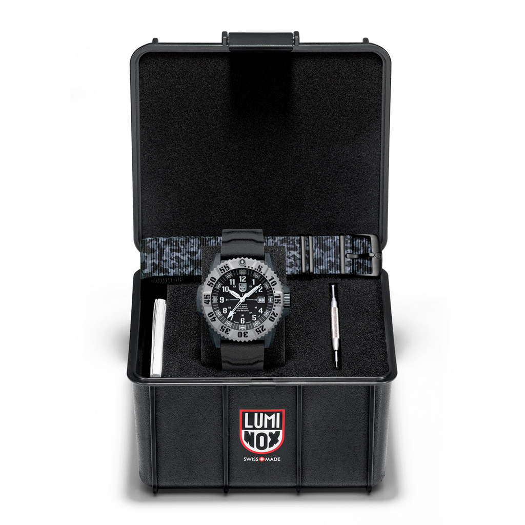 RELÓGIO LUMINOX MIL-SPEC 3351.1 KIT PULSEIRA NATO CAMUFLADO *46mm *Safira *Swiss Made