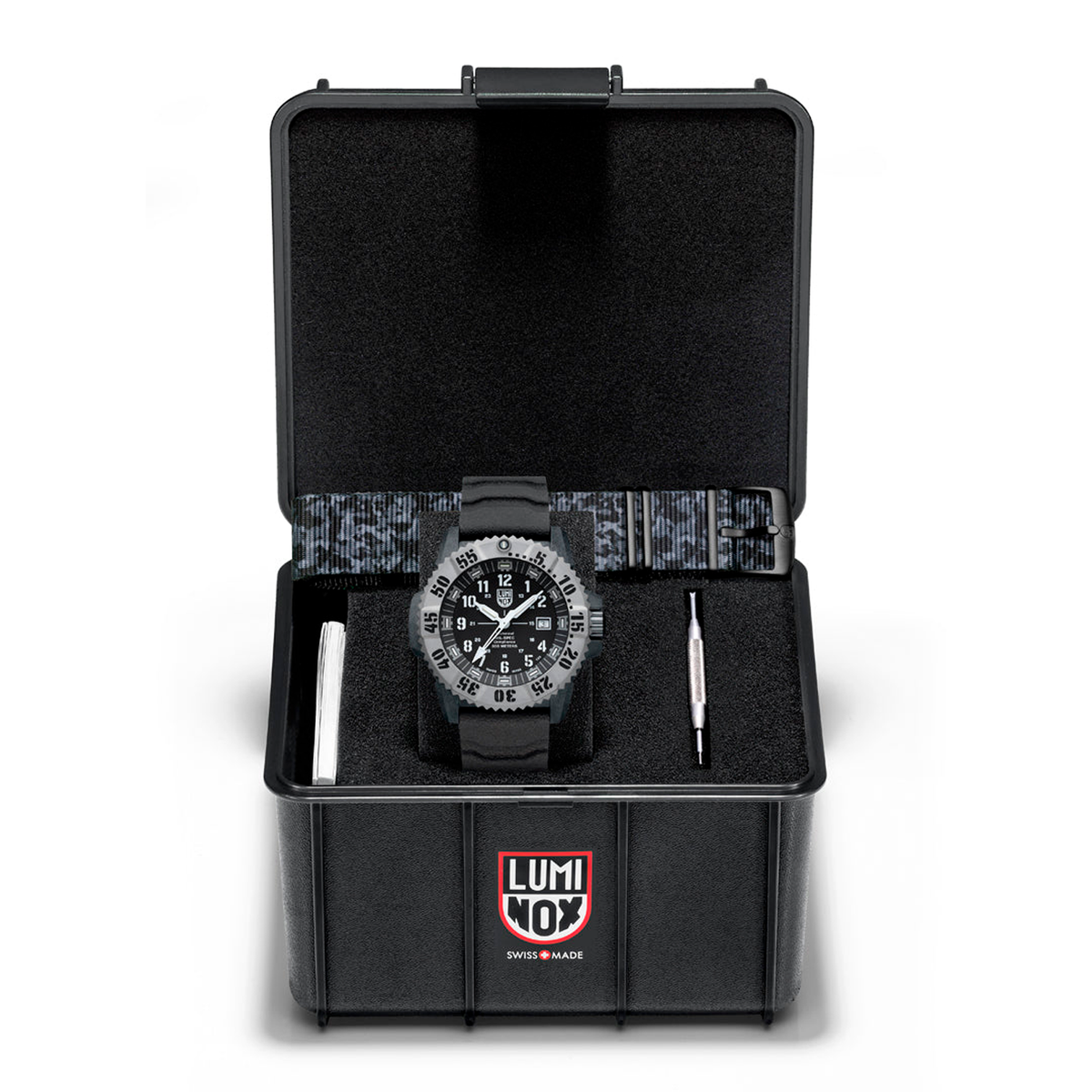 RELÓGIO LUMINOX MIL-SPEC 3351.1 KIT PULSEIRA NATO CAMUFLADO *46mm *Safira *Swiss Made