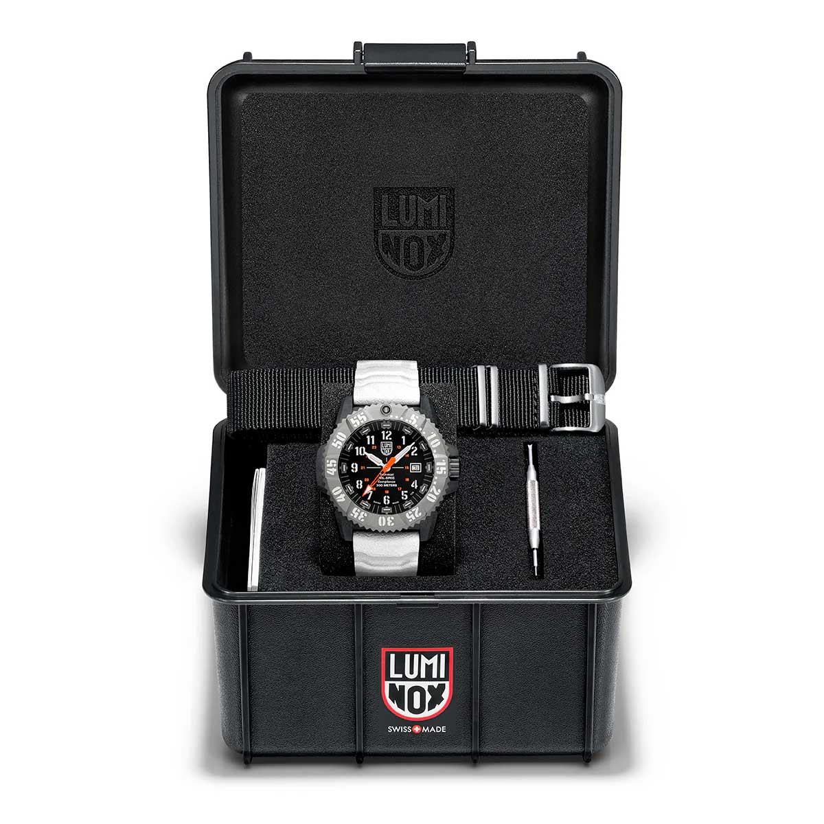 RELÓGIO LUMINOX MIL-SPEC 3359 KIT PULSEIRA NATO PRETA *46MM *Safira *Swiss Made