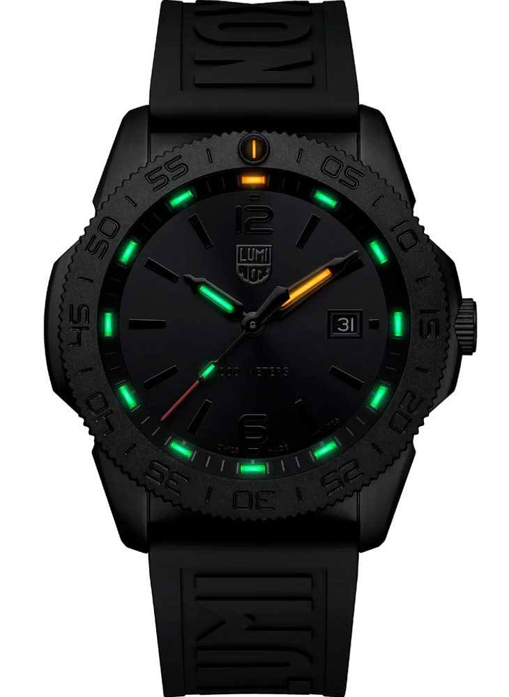 RELÓGIO LUMINOX PACIFIC DIVER 3121 BLACKOUT *Safira *44mm *Swiss Made