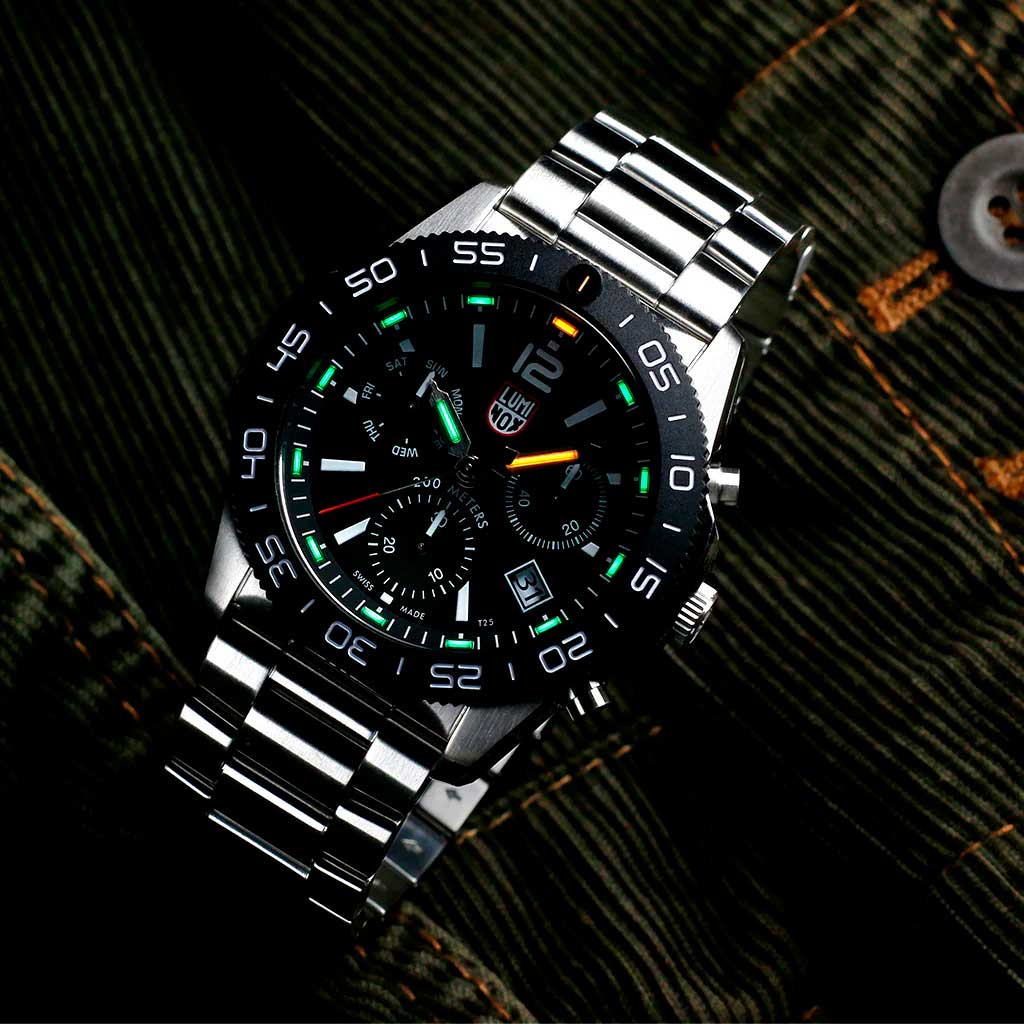 RELÓGIO LUMINOX PACIFIC DIVER CRONOGRAPH 3142 44mm *Safira *Swiss Made