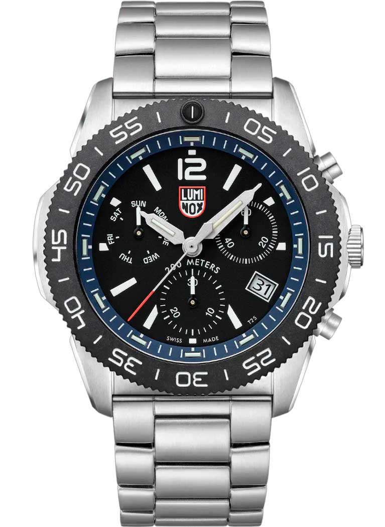 RELÓGIO LUMINOX PACIFIC DIVER CRONOGRAPH 3143.M *Safira *44mm *Swiss Made