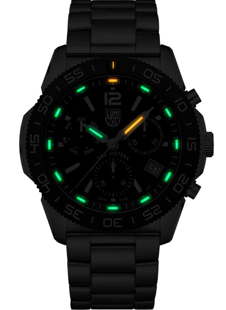 RELÓGIO LUMINOX PACIFIC DIVER CRONOGRAPH 3143.M *Safira *44mm *Swiss Made