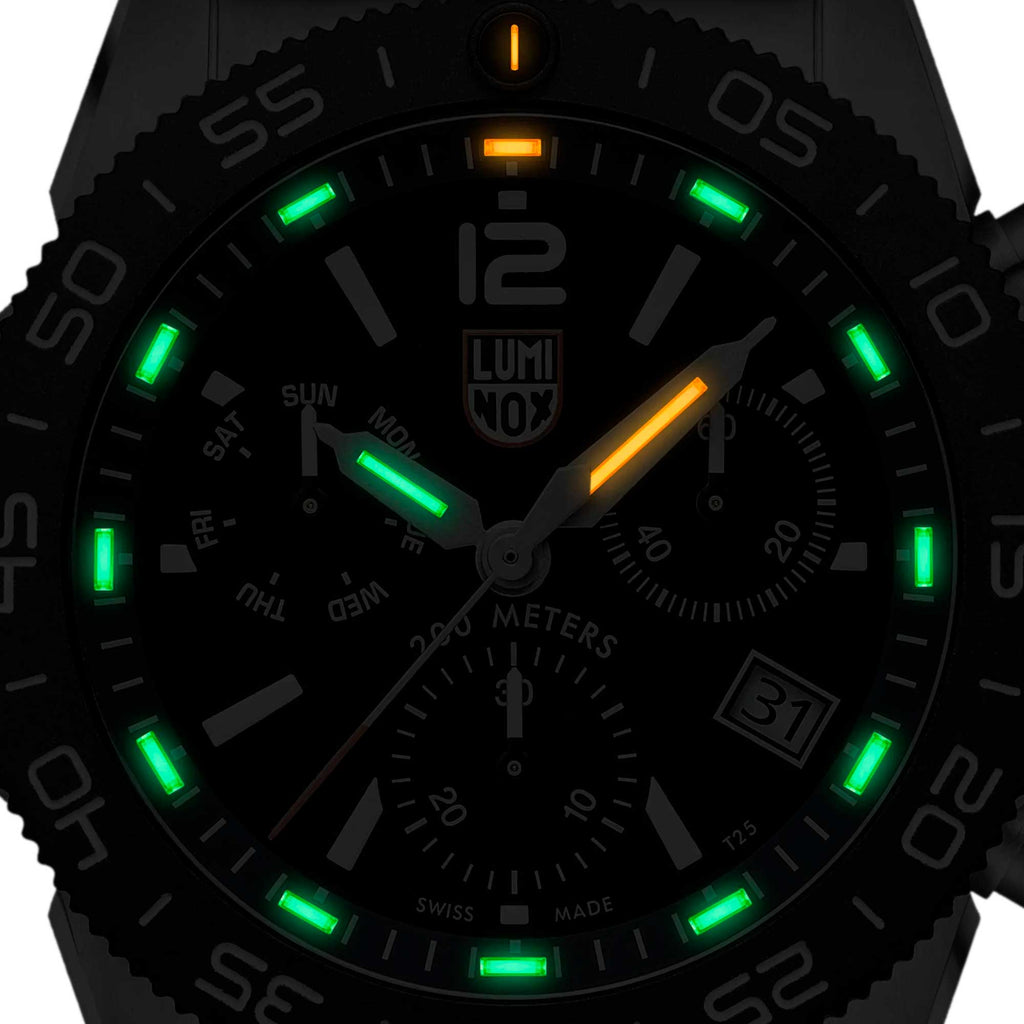 RELÓGIO LUMINOX PACIFIC DIVER CRONOGRAPH 3143.M *Safira *44mm *Swiss Made
