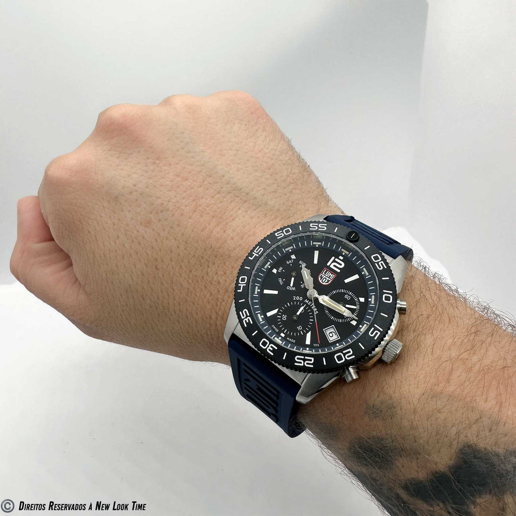 RELÓGIO LUMINOX PACIFIC DIVER CRONOGRAPH 3143 *Safira *44mm *Swiss Made