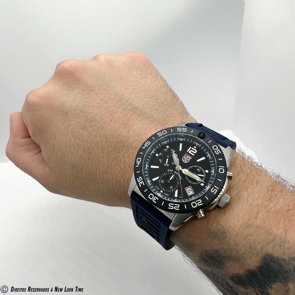 RELÓGIO LUMINOX PACIFIC DIVER CRONOGRAPH 3143 *Safira *44mm *Swiss Made