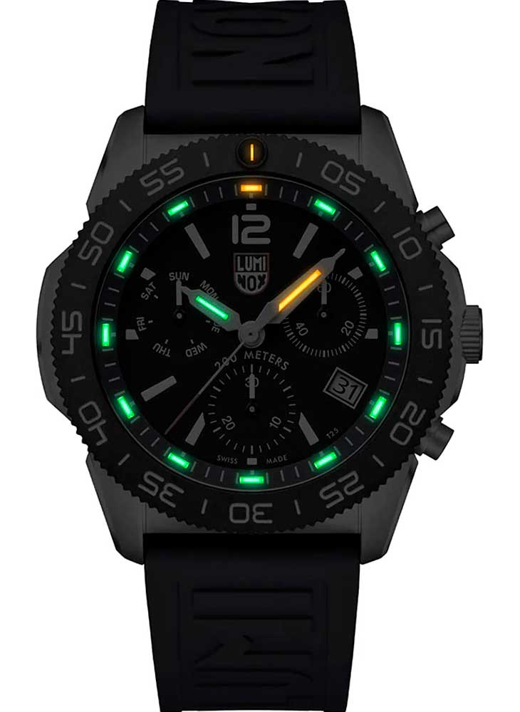RELÓGIO LUMINOX PACIFIC DIVER CRONOGRAPH 3143 *Safira *44mm *Swiss Made