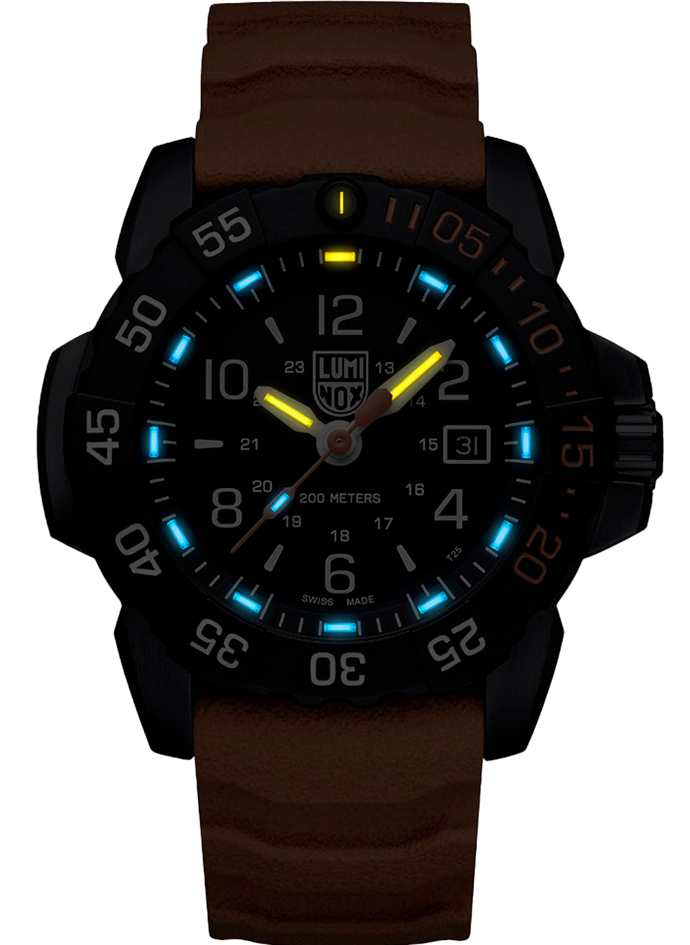 RELÓGIO LUMINOX NAVY SEAL FOUNDATION 3253 *45MM *Safira *Swiss Made *Kit Pulseira Extra