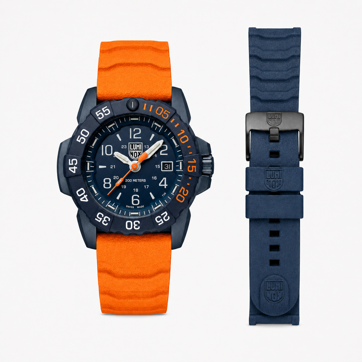 RELÓGIO LUMINOX NAVY SEAL FOUNDATION 3253 *45MM *Safira *Swiss Made *Kit Pulseira Extra