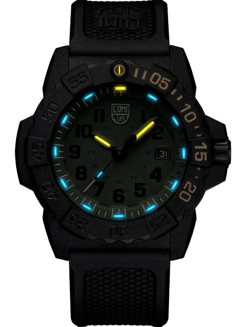 RELÓGIO LUMINOX NAVY SEAL FOUNDATION 3517.NSF.SET *45MM *Kit 2 pulseiras