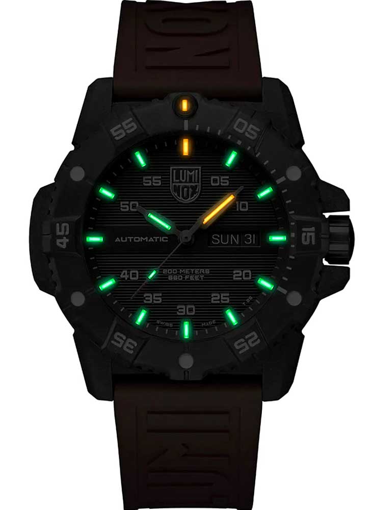 RELÓGIO LUMINOX AUTOMÁTICO MASTER CARBON SEAL 3875 *Safira *45 MM *Swiss Made