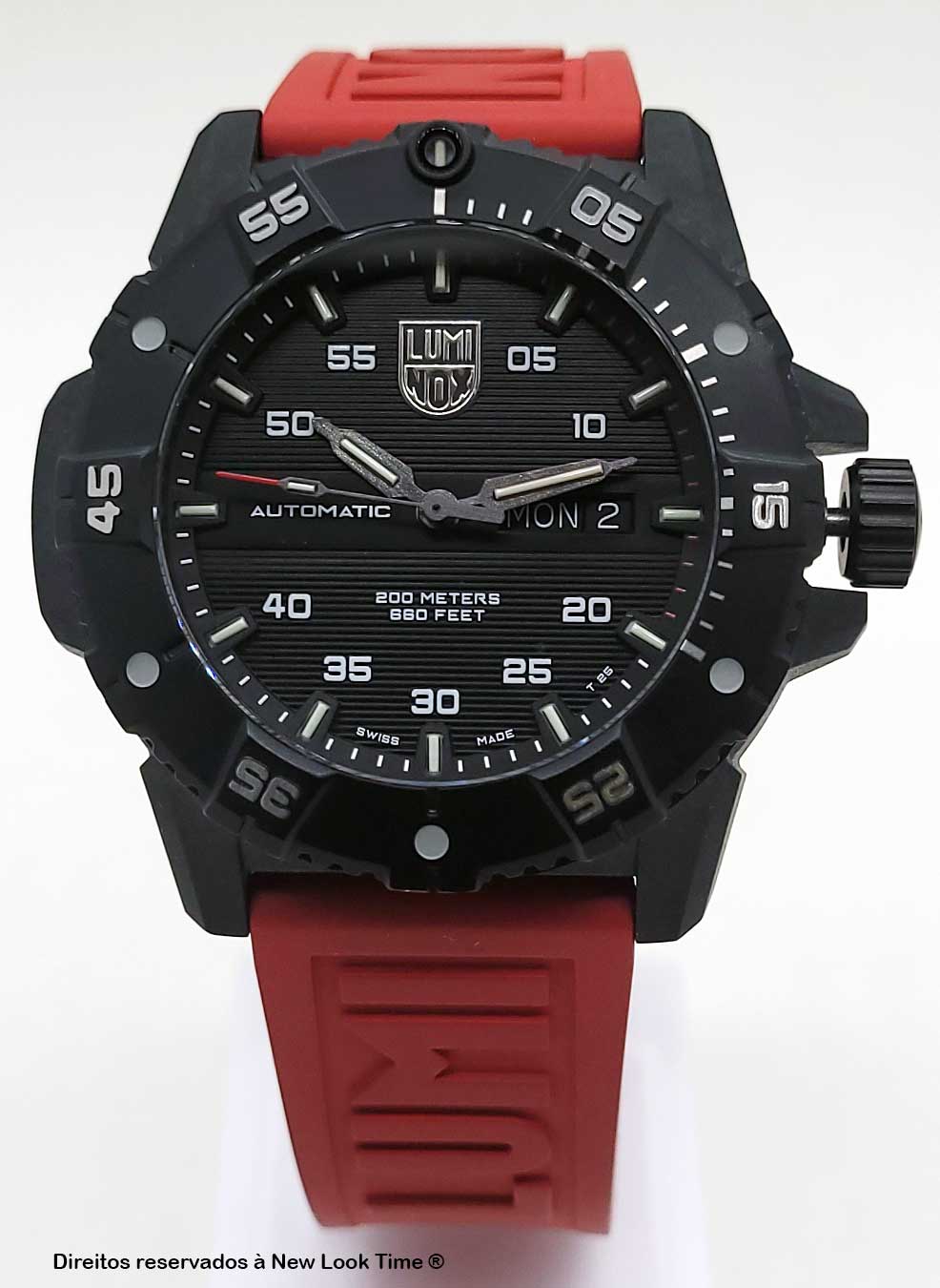 RELÓGIO LUMINOX AUTOMÁTICO MASTER CARBON SEAL 3875 *Safira *45 MM *Swiss Made