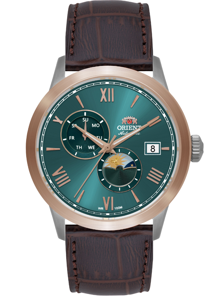 Relógio ORIENT Special Calibers Automático Sun and Moon YN6MC034 E3NX