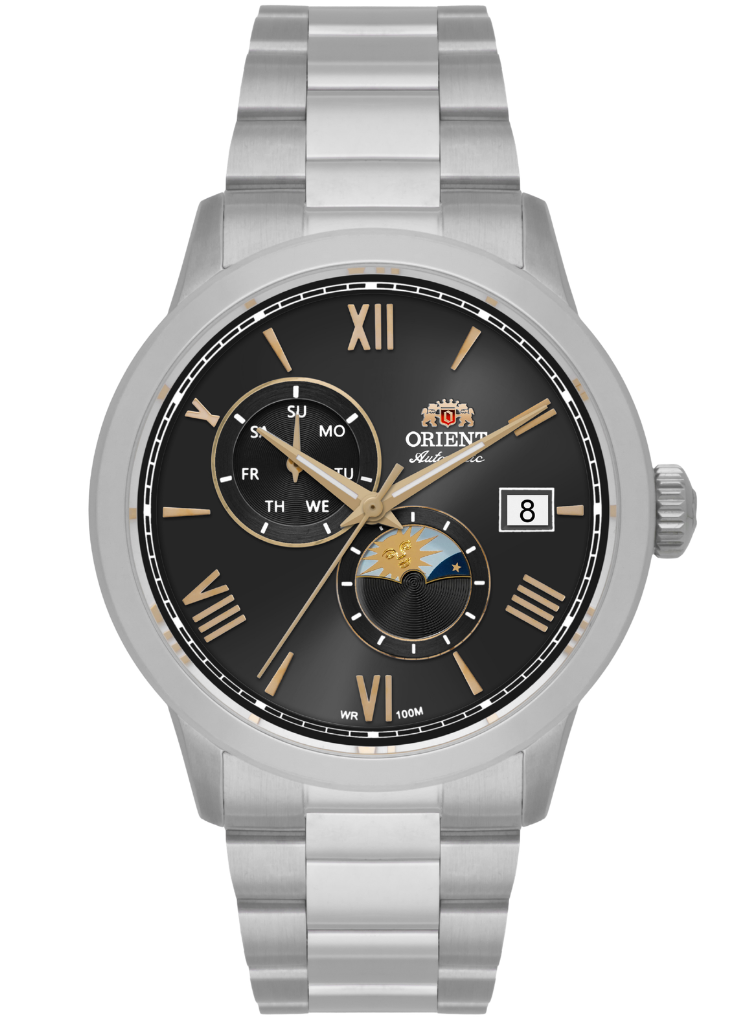 Relógio ORIENT Special Calibers Automático Sun and Moon YN6SS034 P3SX