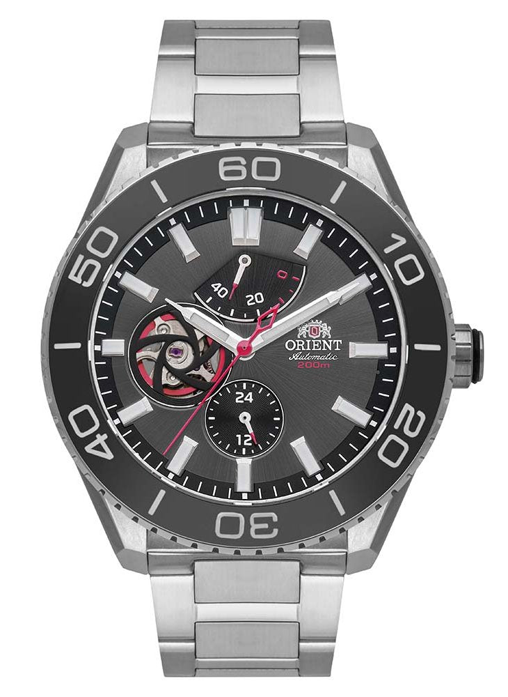 Relógio ORIENT Automático Superior YN8SS002 G1SX *Safira *Open Heart *Kit Pulseira