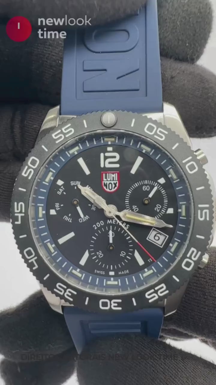 RELÓGIO LUMINOX PACIFIC DIVER CRONOGRAPH 3143 *Safira *44mm *Swiss Made
