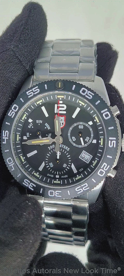 RELÓGIO LUMINOX PACIFIC DIVER CRONOGRAPH 3142 44mm *Safira *Swiss Made