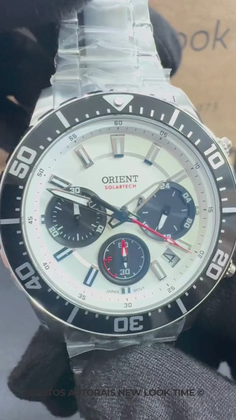 Relógio ORIENT SolarTech Cronógrafo Elite Sea MBSSC288 S1SX