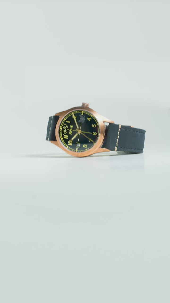 Relógio AVI-8 Automático Eagle Squadron Bronze AV-4145-01 *85th Limited Edition