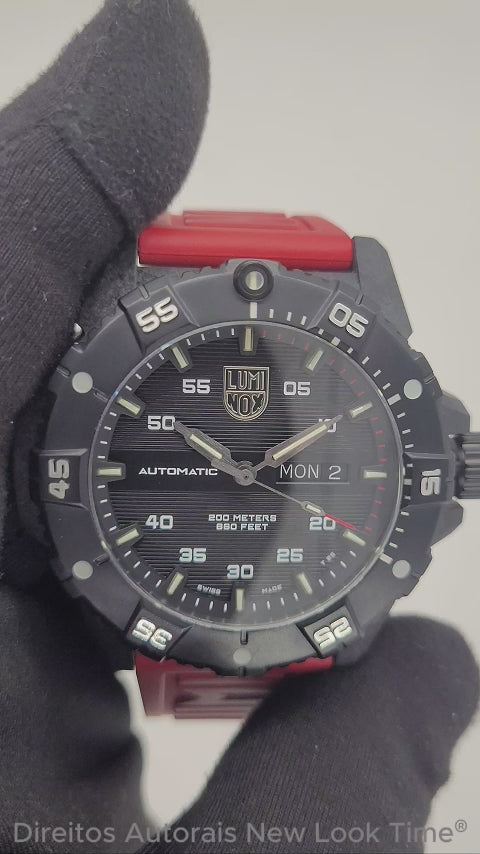 RELÓGIO LUMINOX AUTOMÁTICO MASTER CARBON SEAL 3875 *Safira *45 MM *Swiss Made