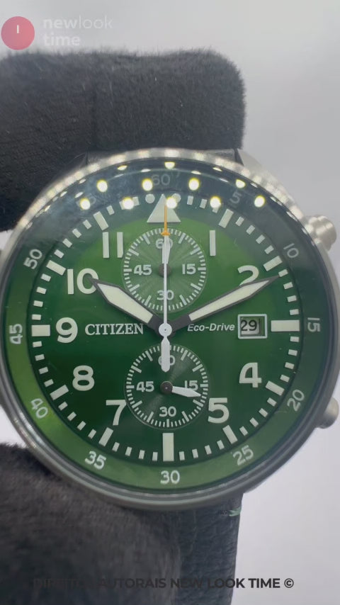 Relógio CITIZEN Masculino Eco Drive Cronógrafo Pilot CA7041-07X