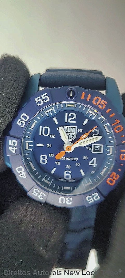 RELÓGIO LUMINOX NAVY SEAL FOUNDATION 3253 *45MM *Safira *Swiss Made *Kit Pulseira Extra