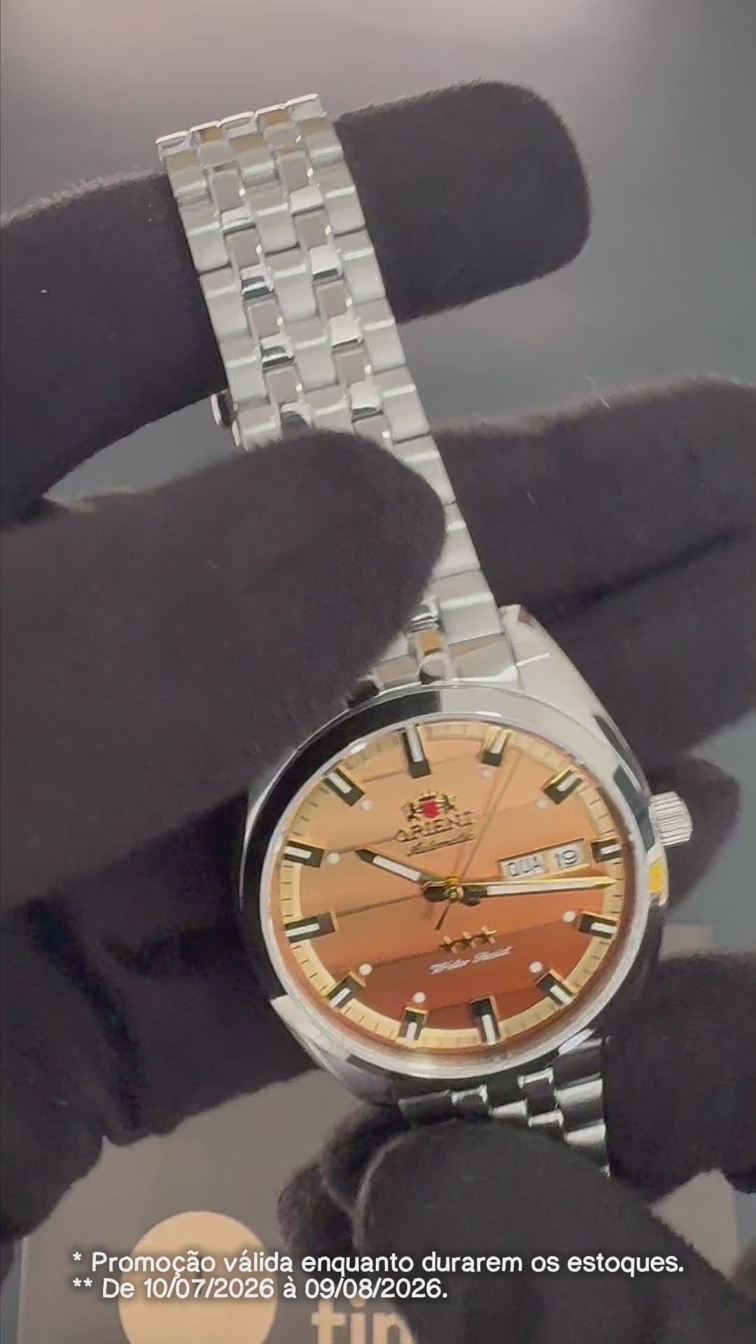 Relógio ORIENT Automático 3 Estrelas Heritage YN6SS019 N1SX *Safira